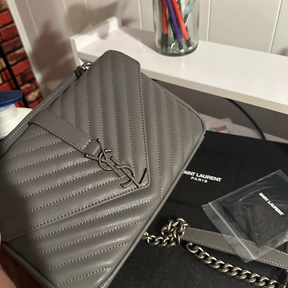 Gray silver small medium bag new